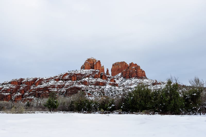 Cathedral Rock in Snow